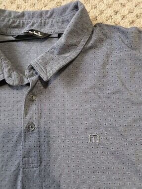Travis Mathew Men's Heather Slate Blue Polo